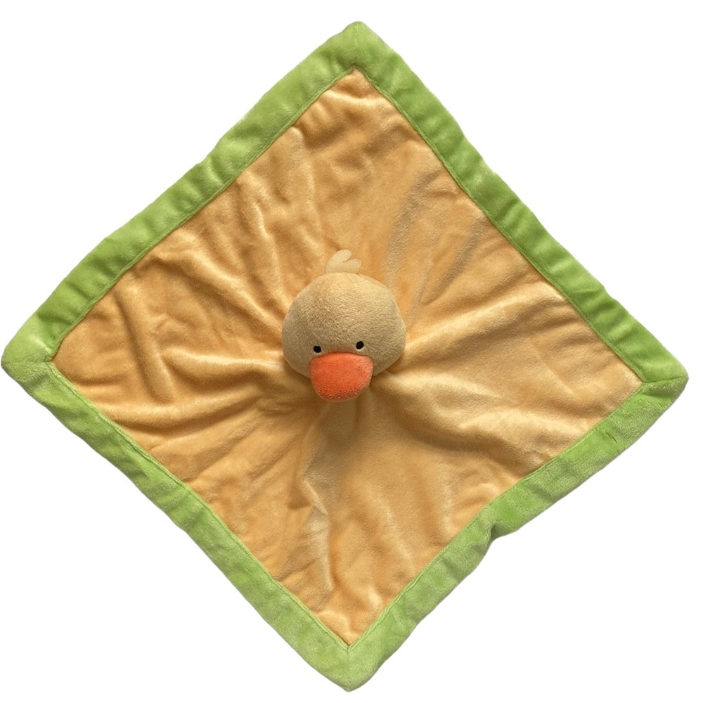 Tiddliwinks Duck Chick Yellow Green Lovey Security Blanket 13".